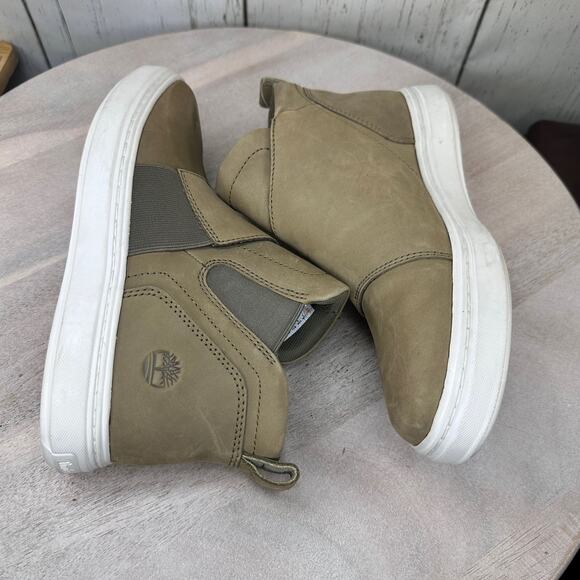 Timberland Womens Londyn Pull-On Chelsea Sneakers Size 7 Taupe Olive Green - Picture 10 of 13
